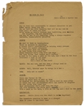 Moe Howard 2pp. Hand-Annotated Script for a Three Stooges Theater Skit, Entitled ''We Went to Yale'' -- Circa 1950 With Shemp -- Chipping to Sides, Good Condition